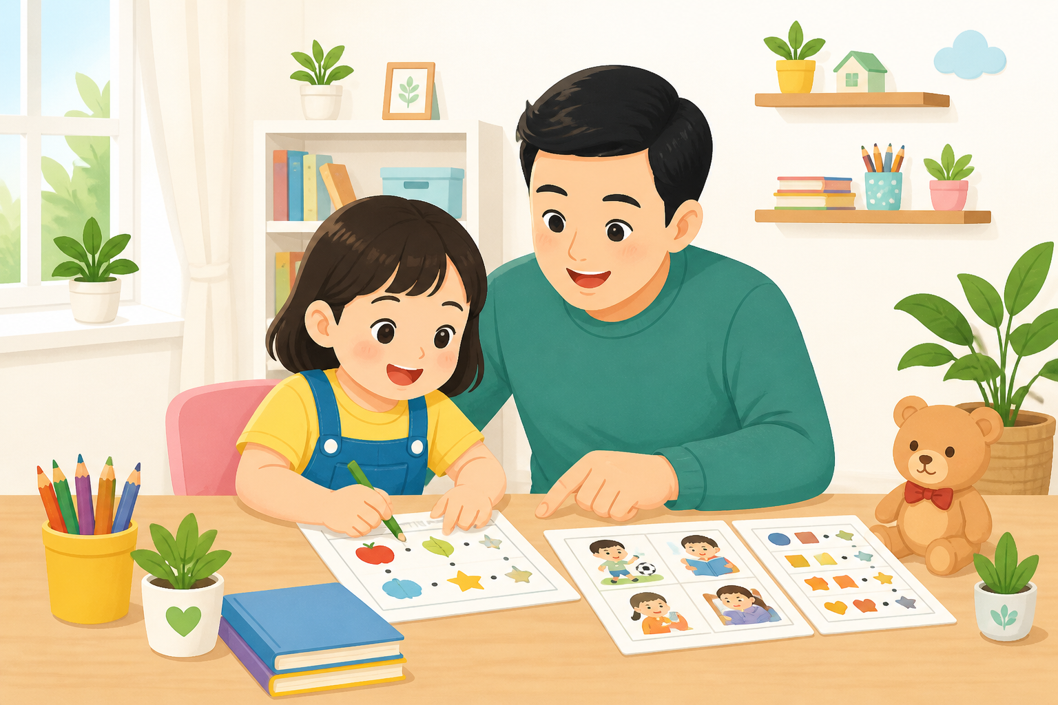 Minh họa bé chuẩn bị vào lớp 1 cùng bố mẹ cho bài viết 10 dấu hiệu cho thấy bé đã sẵn sàng vào lớp 1 mà bố mẹ không nên bỏ